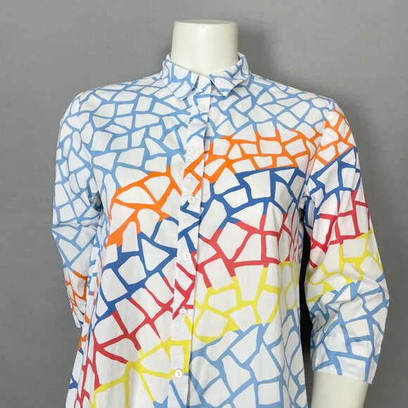 Desigual Shirt Dress Tunic Mini Rainbow Print Abstract Colorful Sz 40 US Medium - Picture 8 of 16